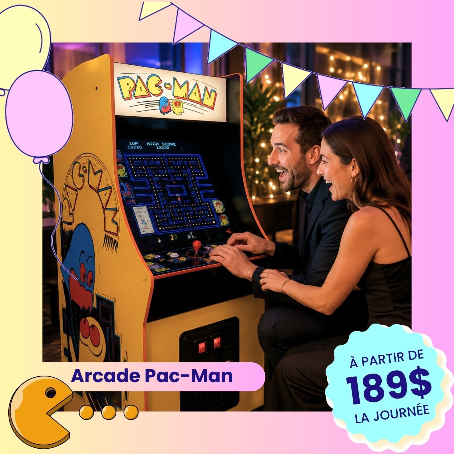 Arcade Pac Man à louer Arcade Pac Man à louer