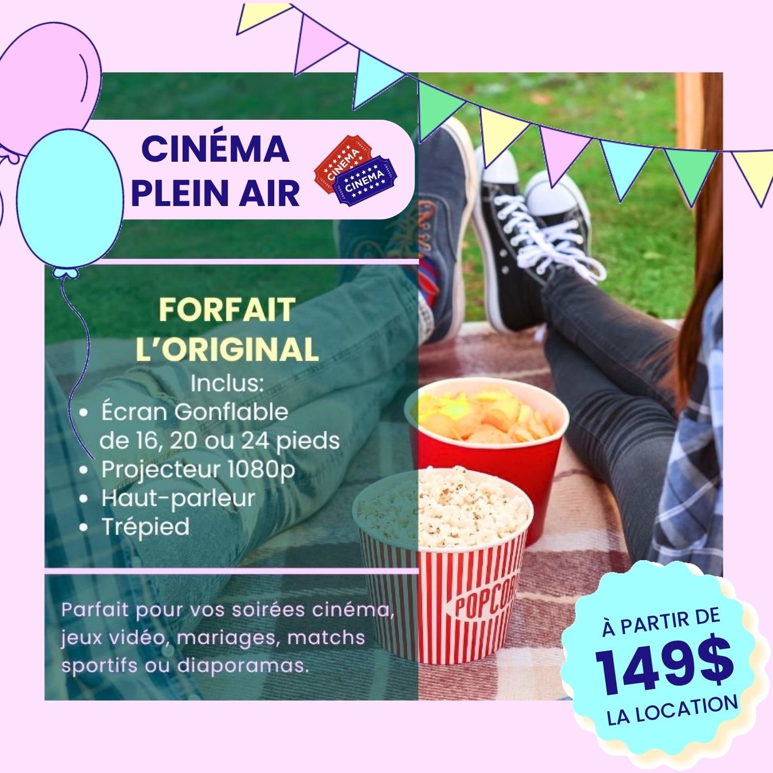Forfait loriginal écran géant gonflable à louer 
