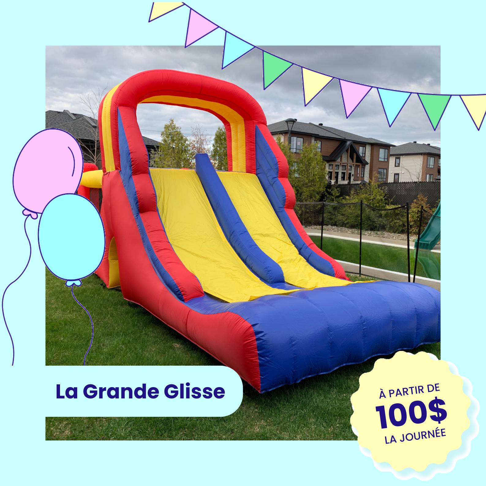 La Grande Glisse - location - jeu gonflable - louer - jeux gonflables - structure gonflable 