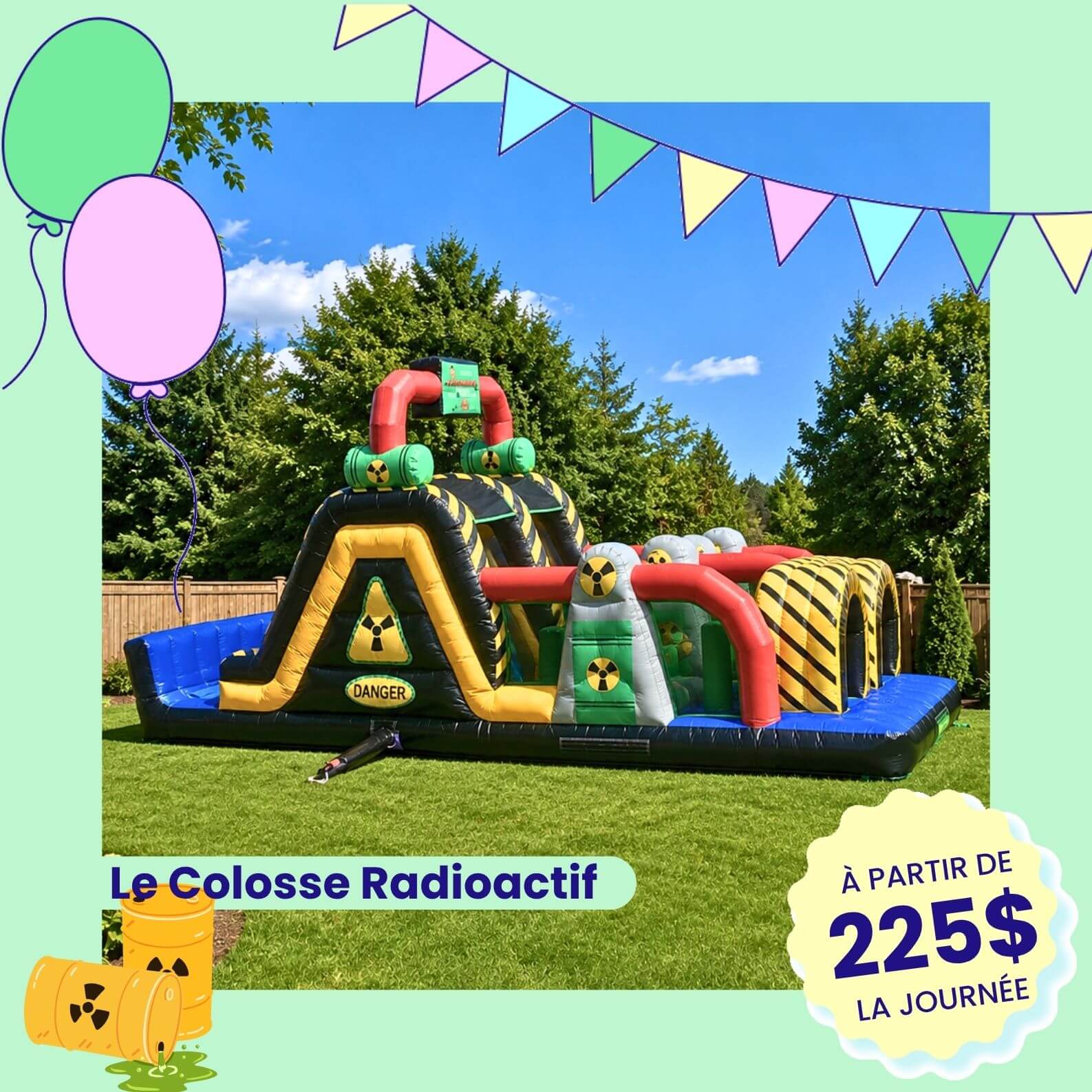 Le Colosse Radioactif parcours gonflable géant
