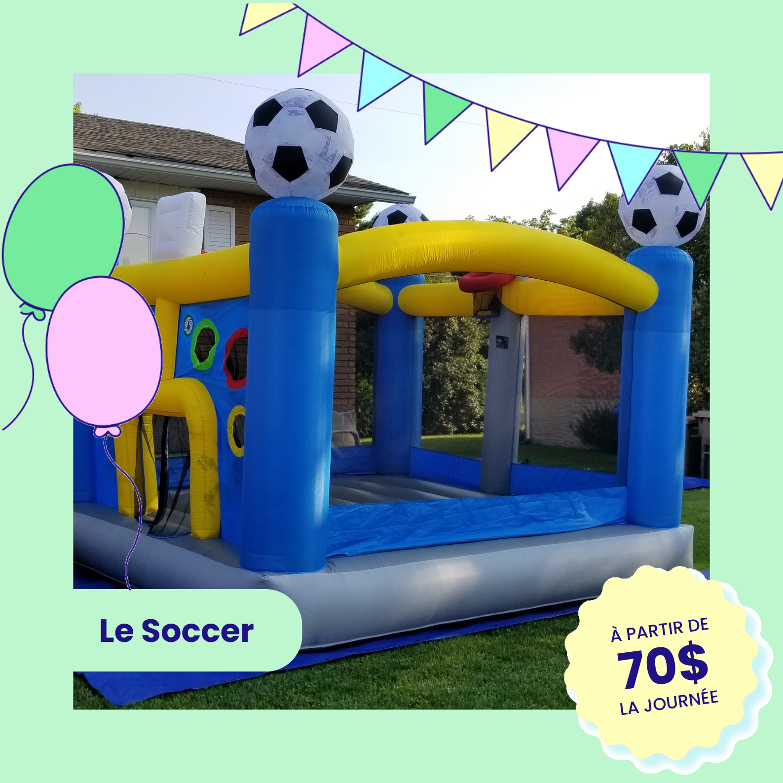 Le Soccer- location jeux gonflables - structure gonflable  - jeu gonflable - louer - 