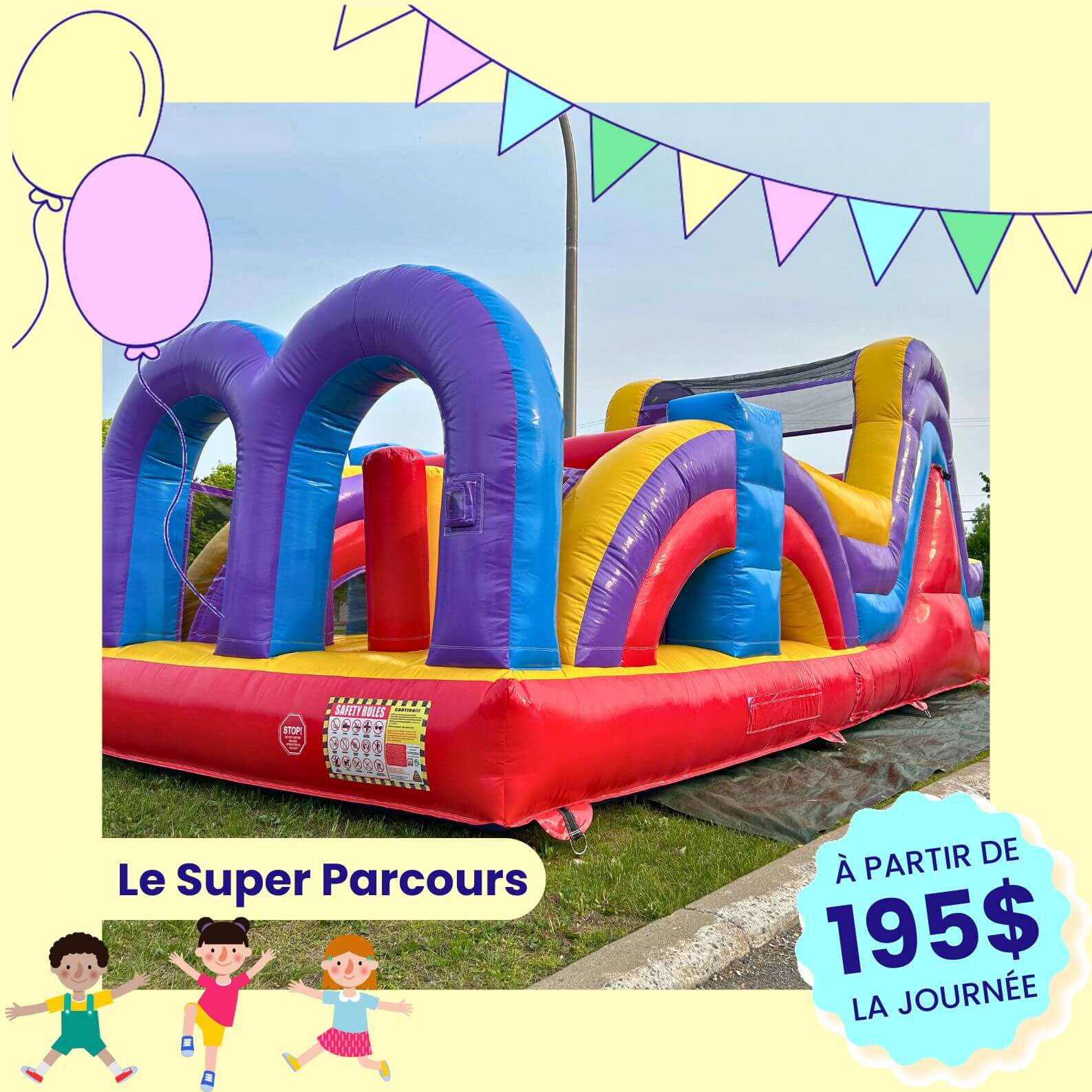 Le Super Parcours Grand Jeu Gonflable à louer Le Super Parcours Grand Jeu Gonflable à louer