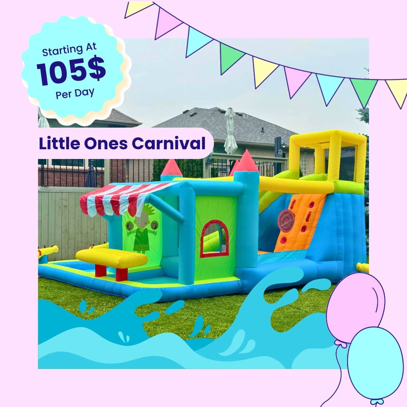 Little Ones Carnival jumping house to rent water fun Little Ones Carnival jumping house to rent water fun