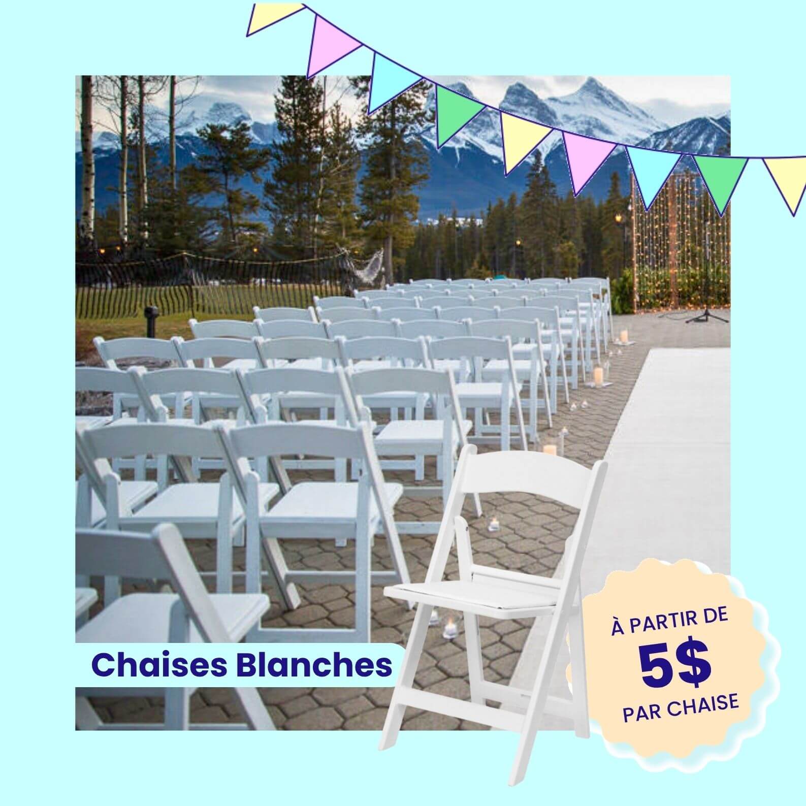 Location Chaises blanches pour événement privé ou corporatif , mariage, entreprise Location Chaises blanches pour événement privé ou corporatif , mariage, entreprise