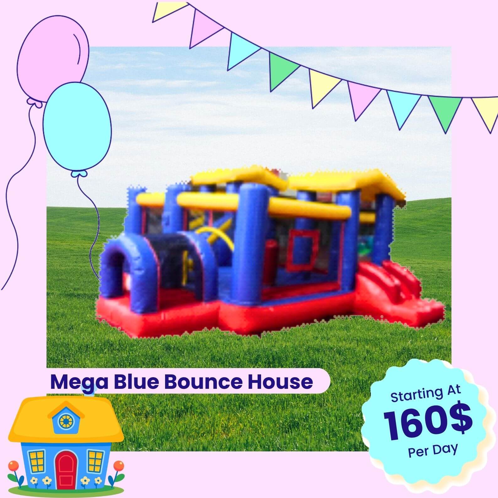 Mega Blue Bounce House Mega Blue Bounce House