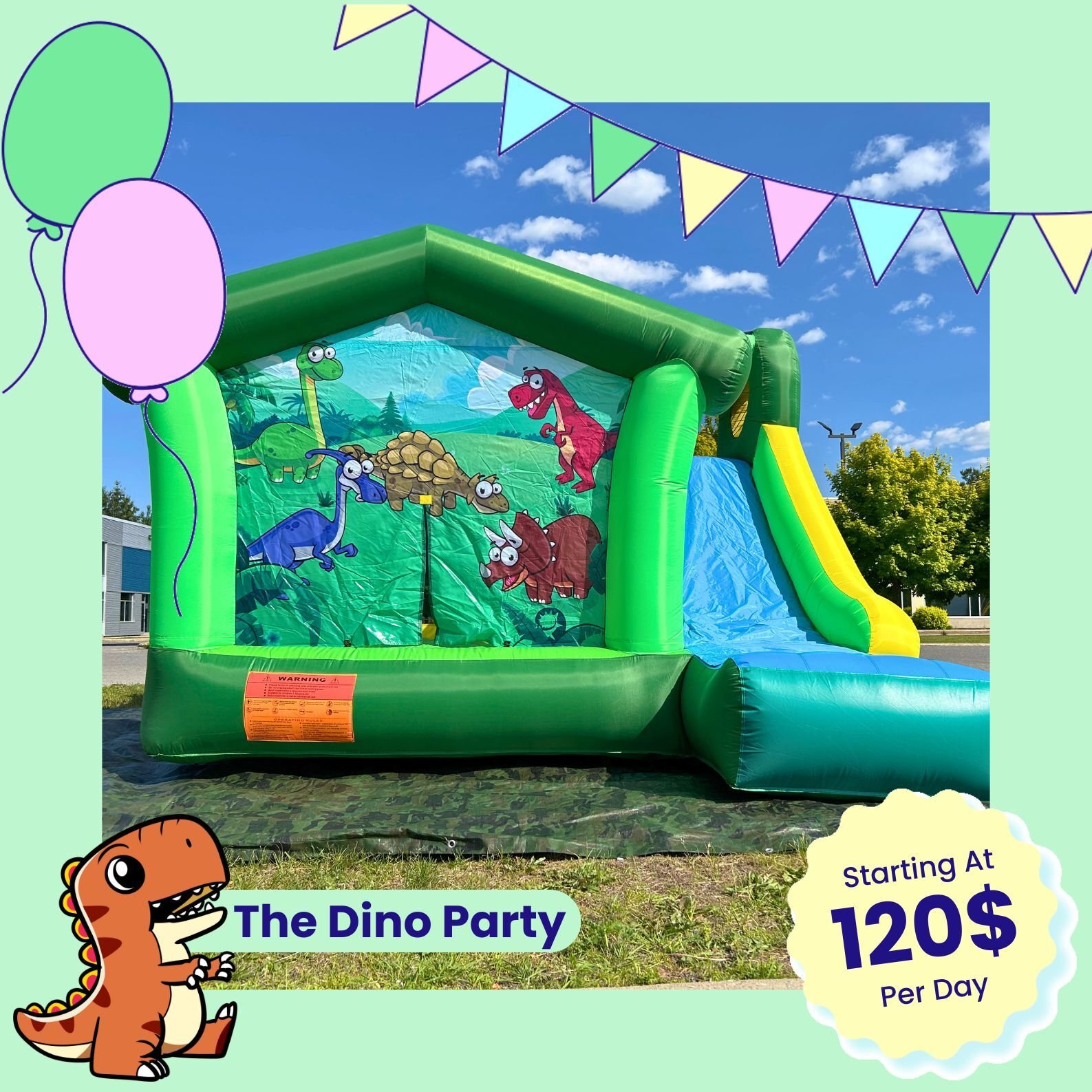 The Dino Party Boucing House rental for kids Laval , Blainville , St-jerome The Dino Party Boucing House rental for kids Laval , Blainville , St-jerome