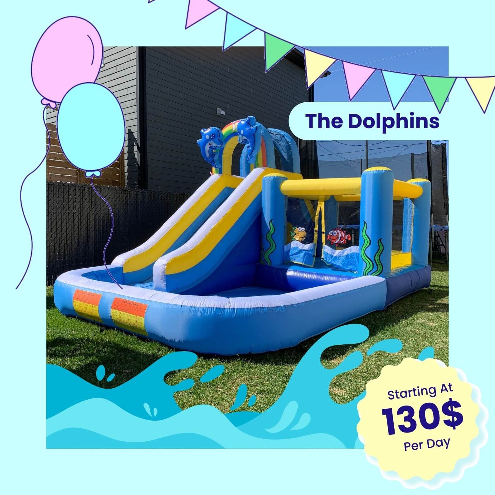 The Dolphins inflatable water fun The Dolphins inflatable water fun