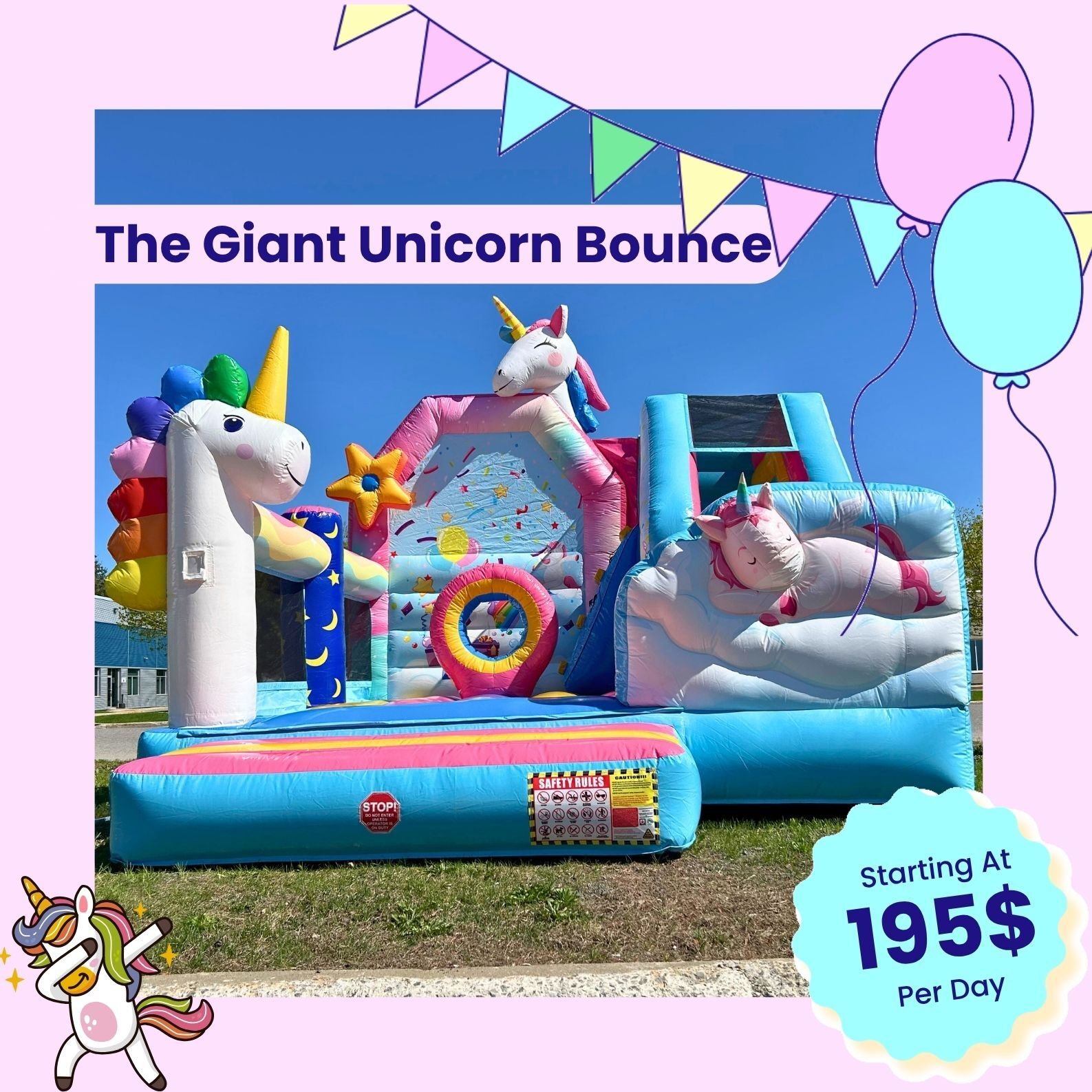 The Giant Unicorn Bounce party jumping house fun rental The Giant Unicorn Bounce party jumping house fun rental
