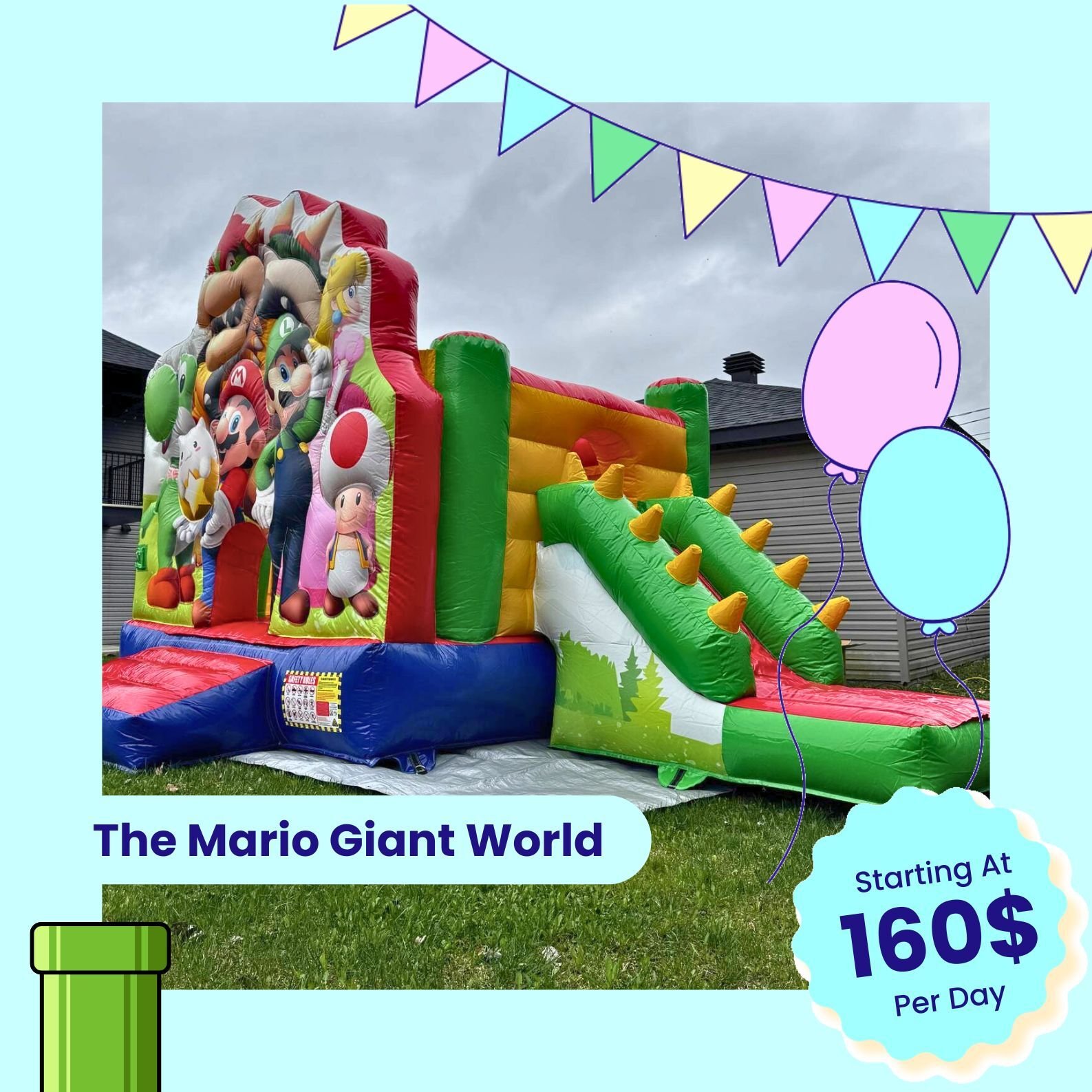 The Mario Giant World jumping house near Rosemere , Blainville , Laval The Mario Giant World jumping house near Rosemere , Blainville , Laval