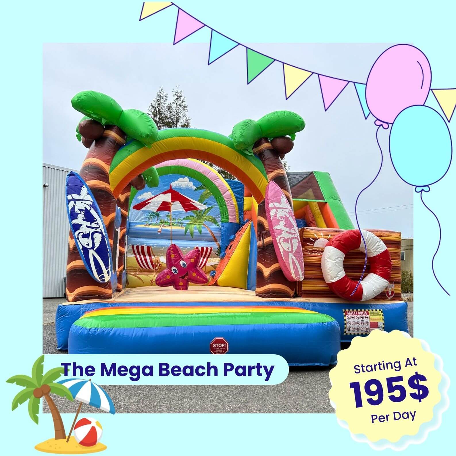 The Mega Beach Party inflatable, jumping house The Mega Beach Party inflatable, jumping house