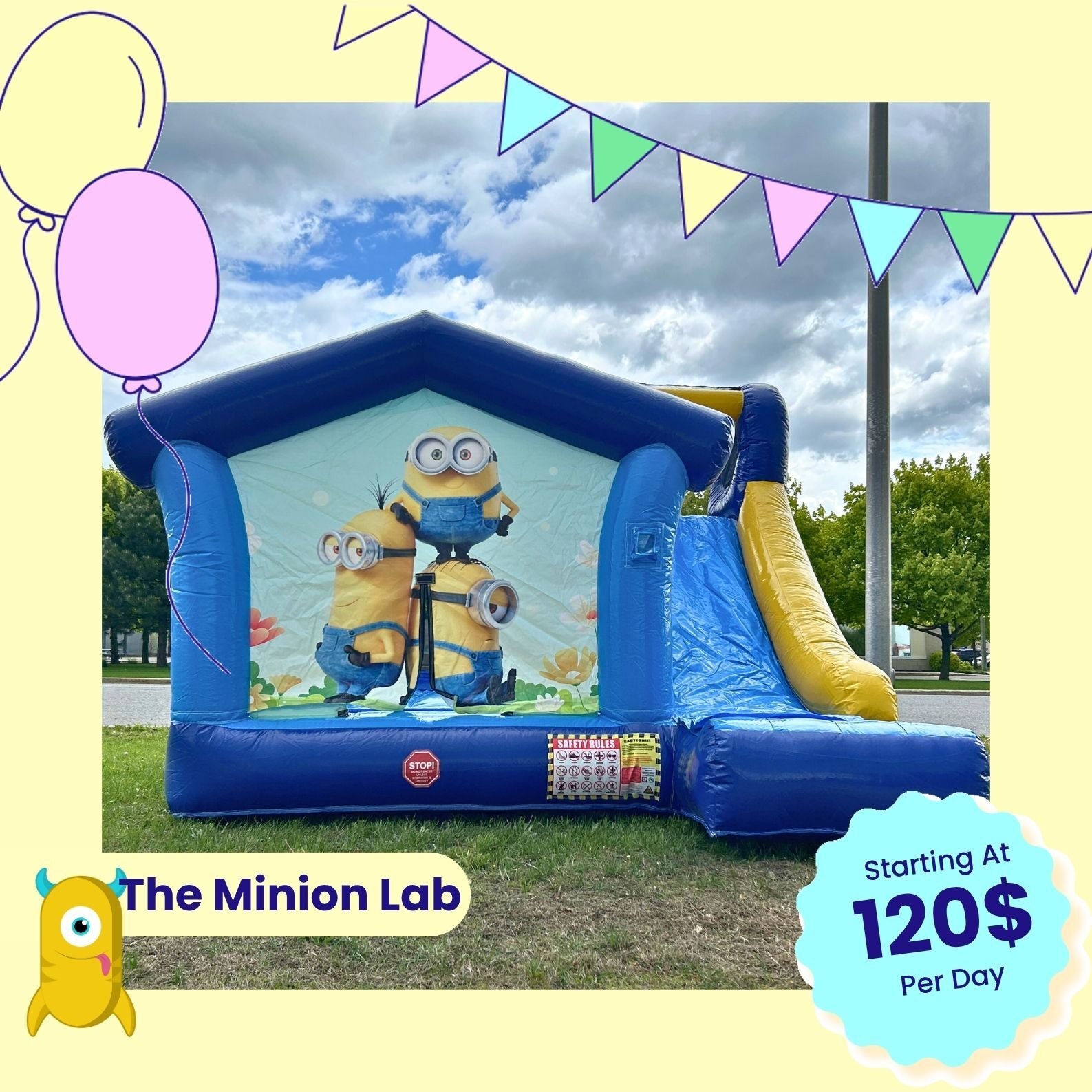 The Minion Lab Bouncing House near Laval , Montreal North Shore The Minion Lab Bouncing House near Laval , Montreal North Shore