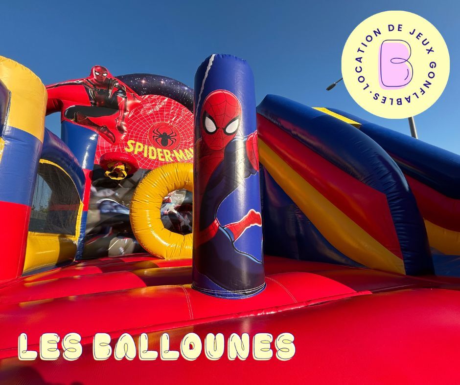 Jeu Gonflable Spider-Man en Location sur la Reive-Nord de Montréal 