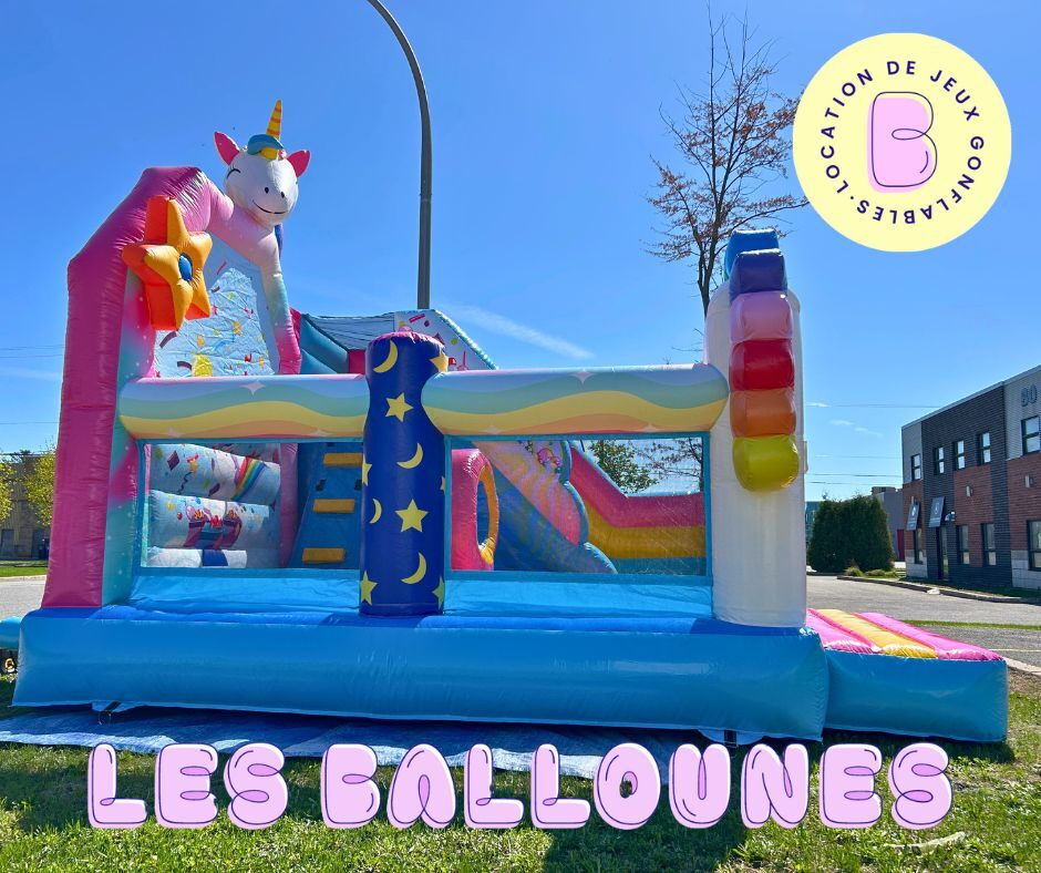 structure gonflable la licorne geante a louer 