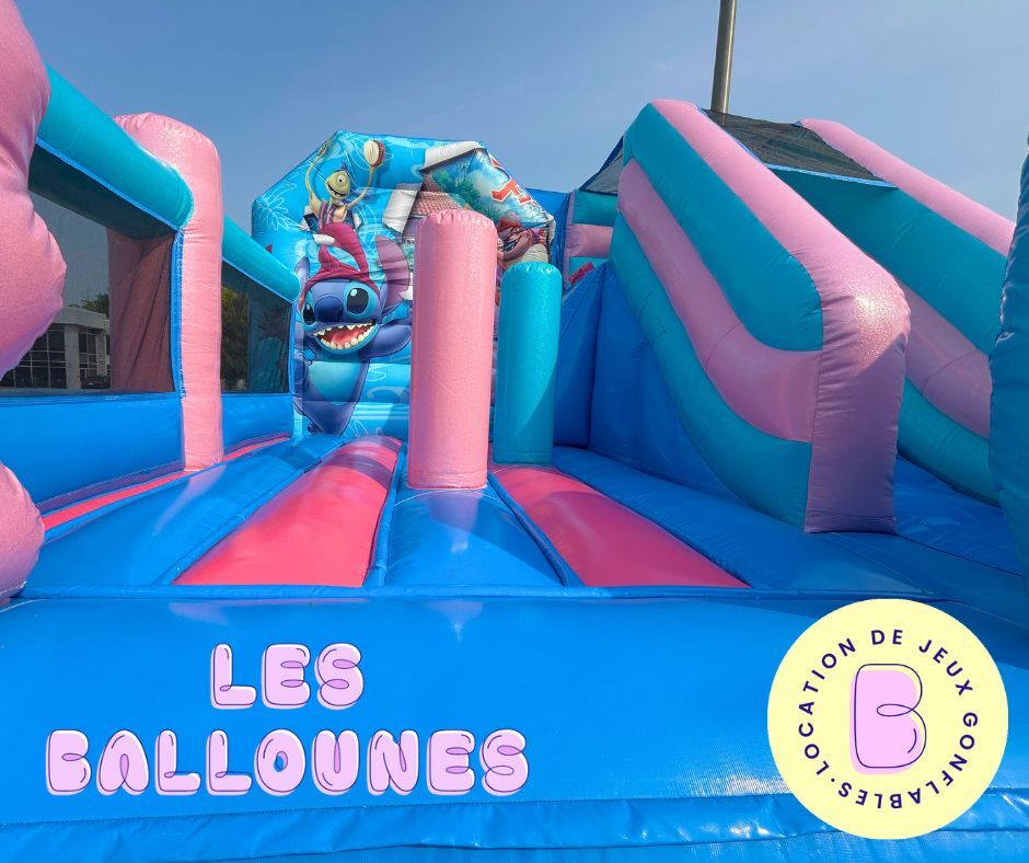 chateau gonflable lilo & stich en location 