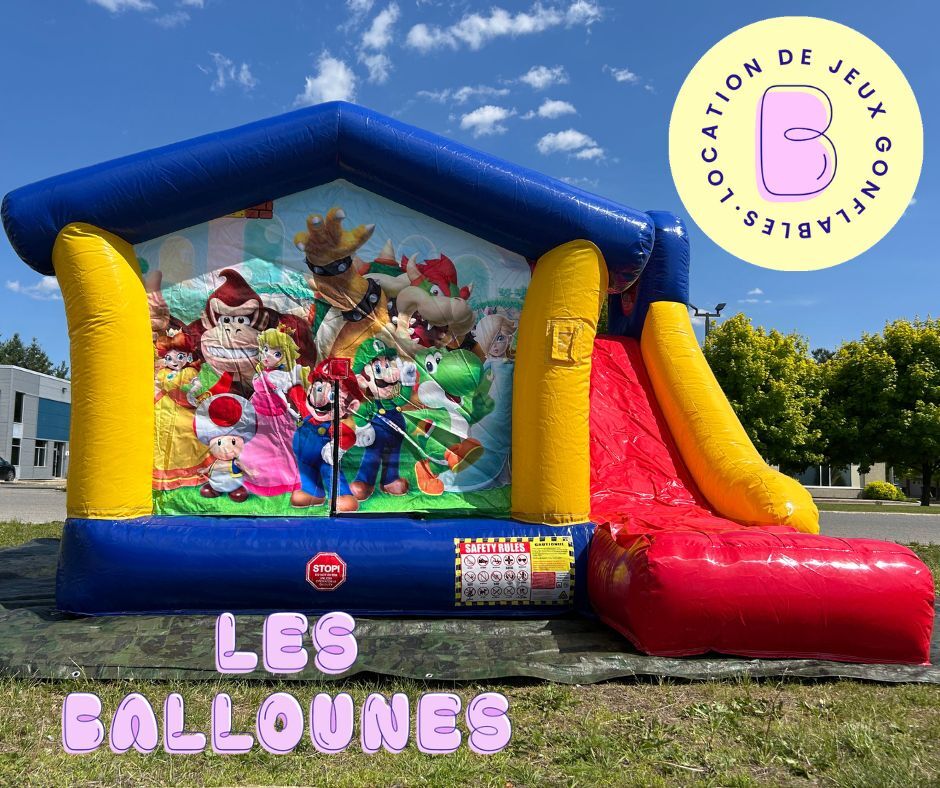 Jeu de Mario Bros Gonflable en location sur la Rive-Nord de Montréal et dans les Laurentides