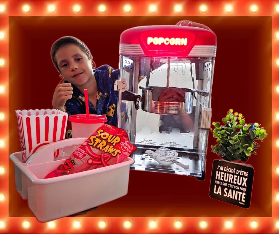 Machine à Pop Corn , Panier Cinéma pour écran gonflable à louer 