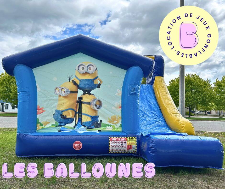 Jeu Gonflables Les Minions en location à Blainville, Ste-Thérèse, Rosemère et Boisbriand