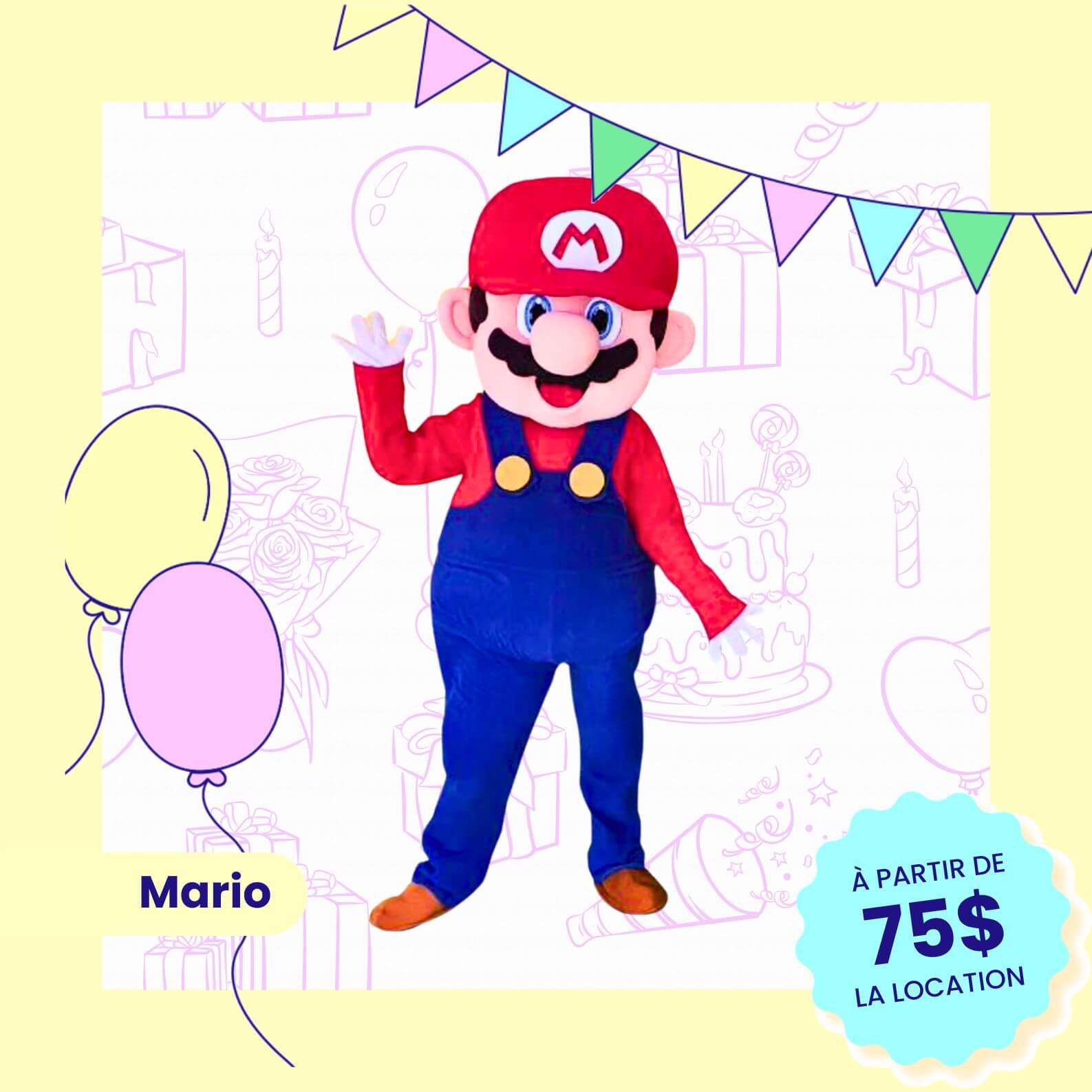 location du costume de mascotte de Mario Bros