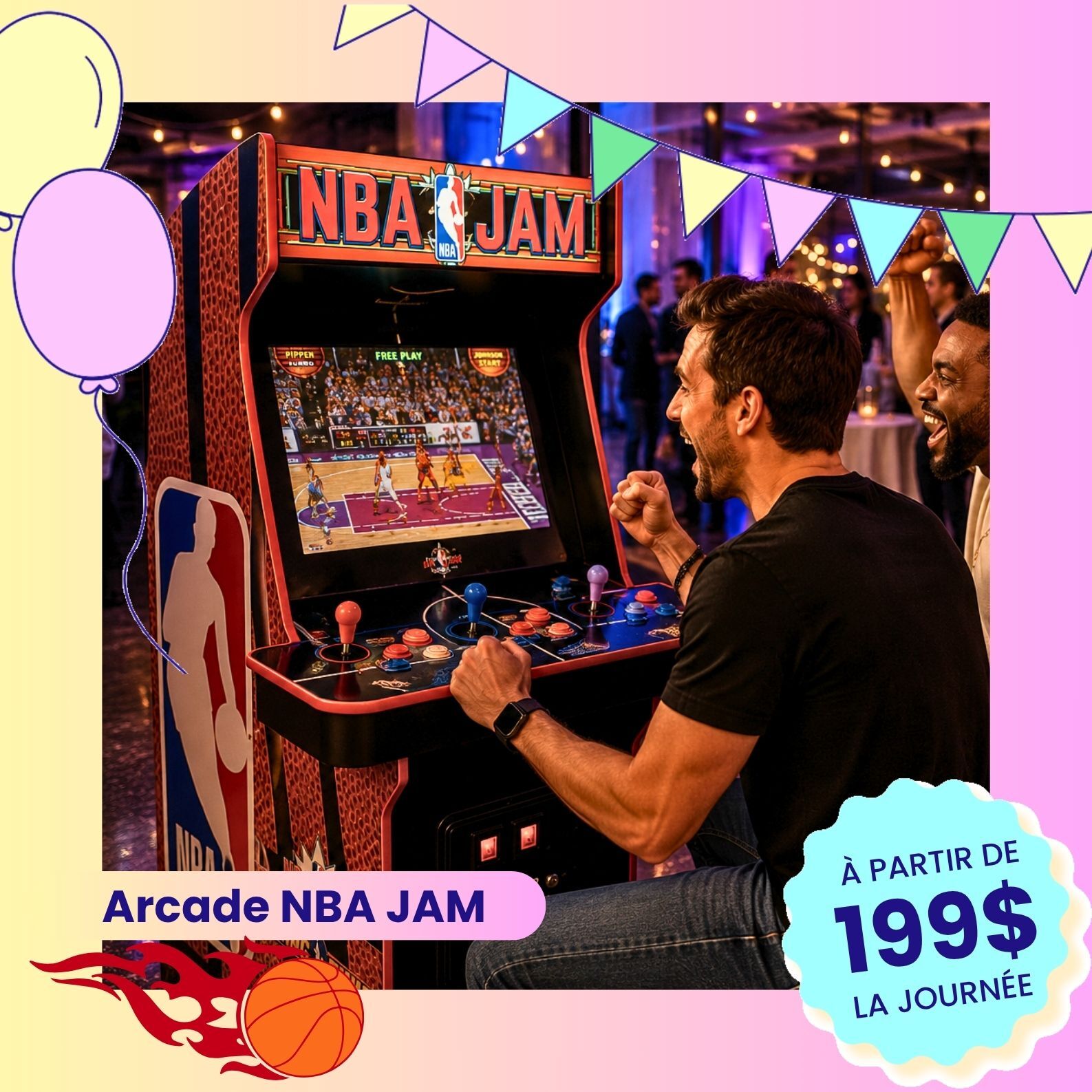 arcade NBA JAM en location à blainville 